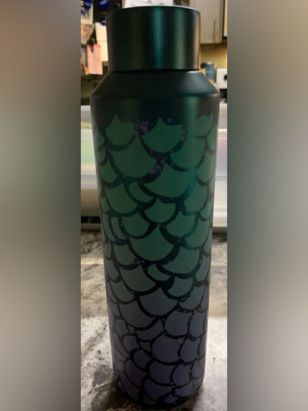 Starbucks 20oz Insulated Thermos Decorative Teal Scallop Accent -